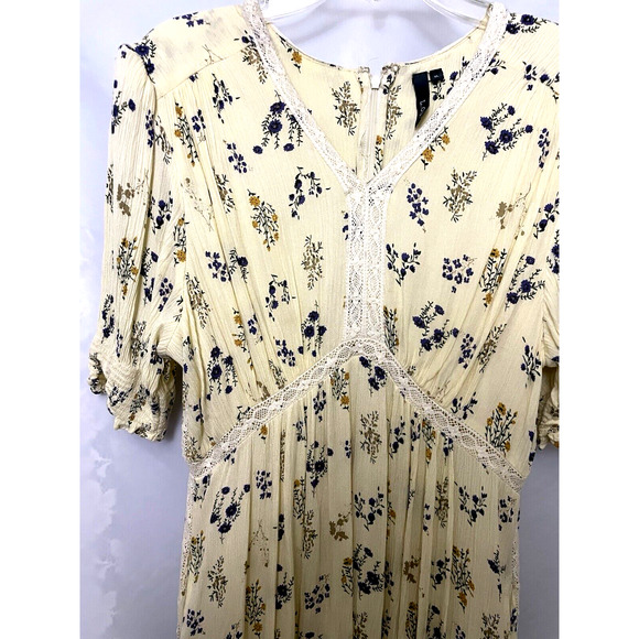 L.O.V. Yellow Vtg Women’s Dress Babydoll Boho Size XL - Picture 4 of 10